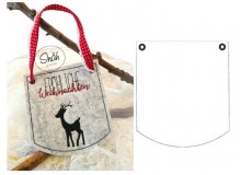 Stickdatei ITH - Wimpel Basic blanko mit Ösen abgerundet